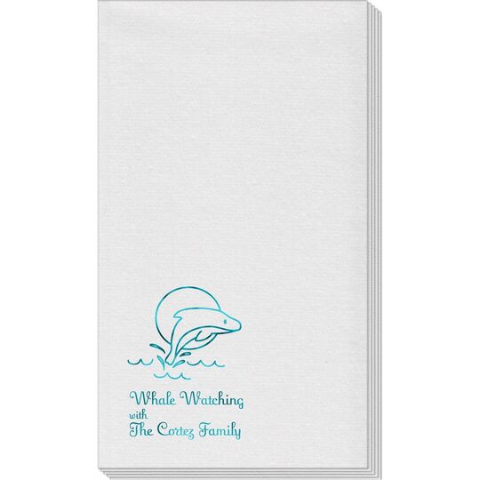 Whale Linen Like Guest Towels